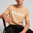 Camiseta Regular Fit en Punto de Algodón con Logo Estampado  HUGO BOSS
