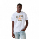 Camiseta con Logotipo Bordado  GUESS
