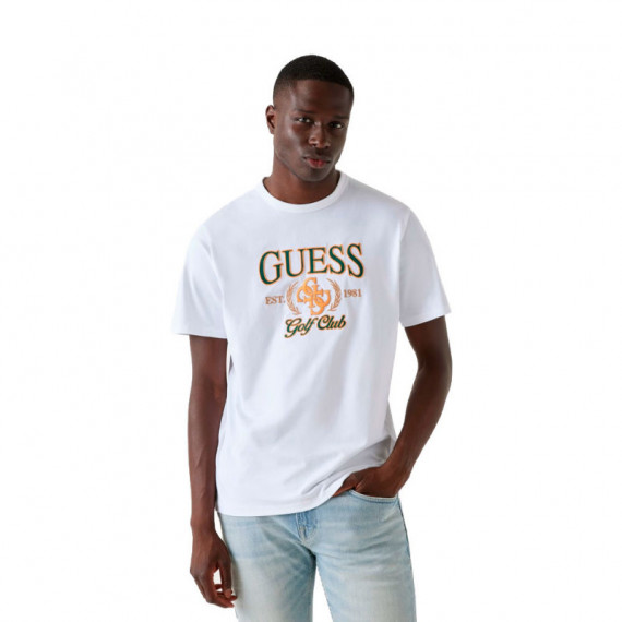 Camiseta con Logotipo Bordado  GUESS