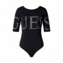 Body con Pedrería y Escote Pronunciado  GUESS
