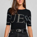Body con Pedrería y Escote Pronunciado  GUESS