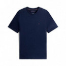 Camiseta de Cuello Redondo con Logo Bordado  TOMMY HILFIGER