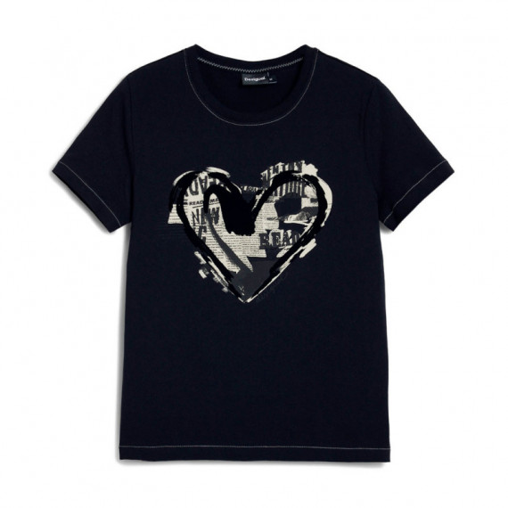 Camiseta Corazón Periódico  DESIGUAL