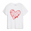 Camiseta Relieve Corazones  DESIGUAL