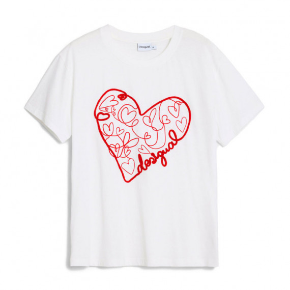 Camiseta Relieve Corazones  DESIGUAL