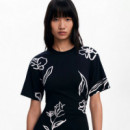 Vestido Asimétrico Trazos Flores  DESIGUAL