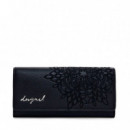 Monedero Efecto Piel Bordados Mediano  DESIGUAL