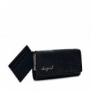 Monedero Efecto Piel Bordados Mediano  DESIGUAL