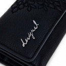 Monedero Efecto Piel Bordados Mediano  DESIGUAL