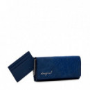 Monedero Efecto Piel Bordados Mediano  DESIGUAL