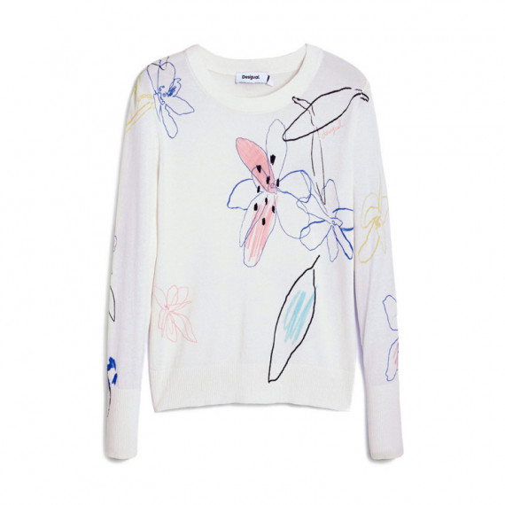 Jersey Fino Trazos Flores  DESIGUAL