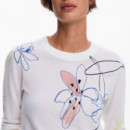 Jersey Fino Trazos Flores  DESIGUAL