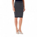 Falda MIDI de Punto con Logotipo 4G  GUESS