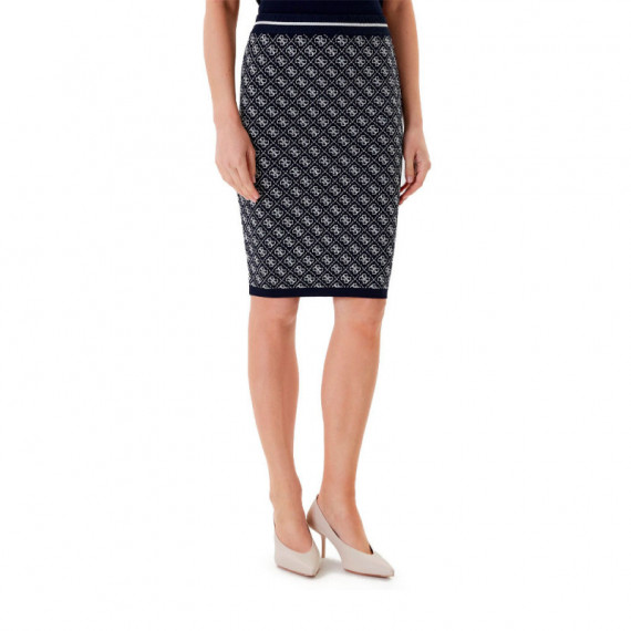 Falda MIDI de Punto con Logotipo 4G  GUESS