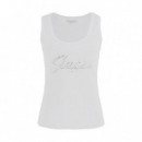 Top sin Mangas con Logotipo Bordado  GUESS