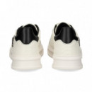 Talon Negro Logo Lado Piel Blanco  ROBERTO CAVALLI