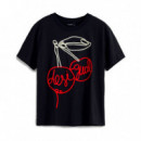 Camiseta Relieve Cerezas  DESIGUAL