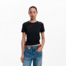 Camiseta Frase Bordada  DESIGUAL