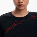Camiseta Frase Bordada  DESIGUAL