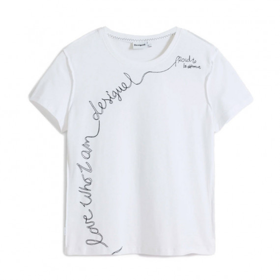 Camiseta Frase Bordada  DESIGUAL