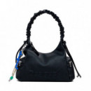 Bolso Logo 3D Asa Fruncida Mediano  DESIGUAL