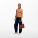 Bolso Efecto Piel Bordados Mediano  DESIGUAL