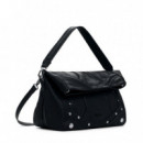 Bolso Efecto Piel Bordados Mediano  DESIGUAL