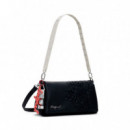 Bolso Bandolera Efecto Piel Bordados Mediano  DESIGUAL