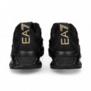 Goma Hueca Textil Oro+negro  EA7