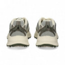 Deportivo Piel+malla Kaki+blanco  LACOSTE