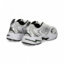 Deportivo Piel+malla Gris+blanco  LACOSTE