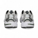 Deportivo Piel+malla Gris+blanco  LACOSTE