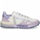 Dep.argollas Ante+nylon Lila+blanco  LACOSTE