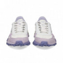 Dep.argollas Ante+nylon Lila+blanco  LACOSTE