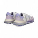 Dep.argollas Ante+nylon Lila+blanco  LACOSTE