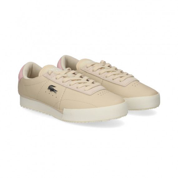 Talon Rosa Deportivo Piel Beige  LACOSTE