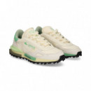 Deportivo Ante+nylon Verde+blanco  LACOSTE