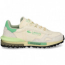 Deportivo Ante+nylon Verde+blanco  LACOSTE