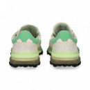 Deportivo Ante+nylon Verde+blanco  LACOSTE