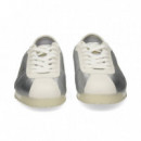 Lengueta Blanca Deportivo Piel Plata  LACOSTE