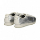 Lengueta Blanca Deportivo Piel Plata  LACOSTE