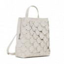 Mochila Parches Efecto Piel Mediana  DESIGUAL