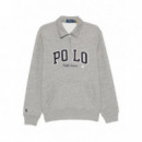 Polo RALPH LAUREN - ZIPMOCKM3-LONG Sleeve-sweatshirt - Dark Vintage Heather - 710981150001/DARK Vintage Heather
