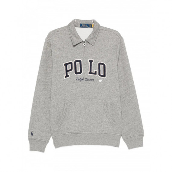 Polo RALPH LAUREN - ZIPMOCKM3-LONG Sleeve-sweatshirt - Dark Vintage Heather - 710981150001/DARK Vintage Heather