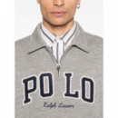 Polo RALPH LAUREN - ZIPMOCKM3-LONG Sleeve-sweatshirt - Dark Vintage Heather - 710981150001/DARK Vintage Heather
