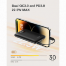 Powerbank VEGER con Cables Integrados (lightning y Usb-c) 10000 Mah 22,5W Negro