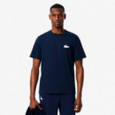 Camiseta Loungewear con Estampado de Cocodrilo  LACOSTE