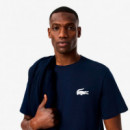 Camiseta Loungewear con Estampado de Cocodrilo  LACOSTE