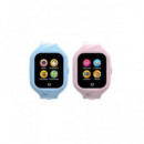 Celly Reloj Smartwatch para Niños 4G Gps,llamadas,con 2 Correas Incluidas Azul Rosa  LALO