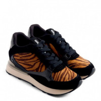 Zapatillas Piel Estampado Animal Cuña Baroda  GIOSEPPO